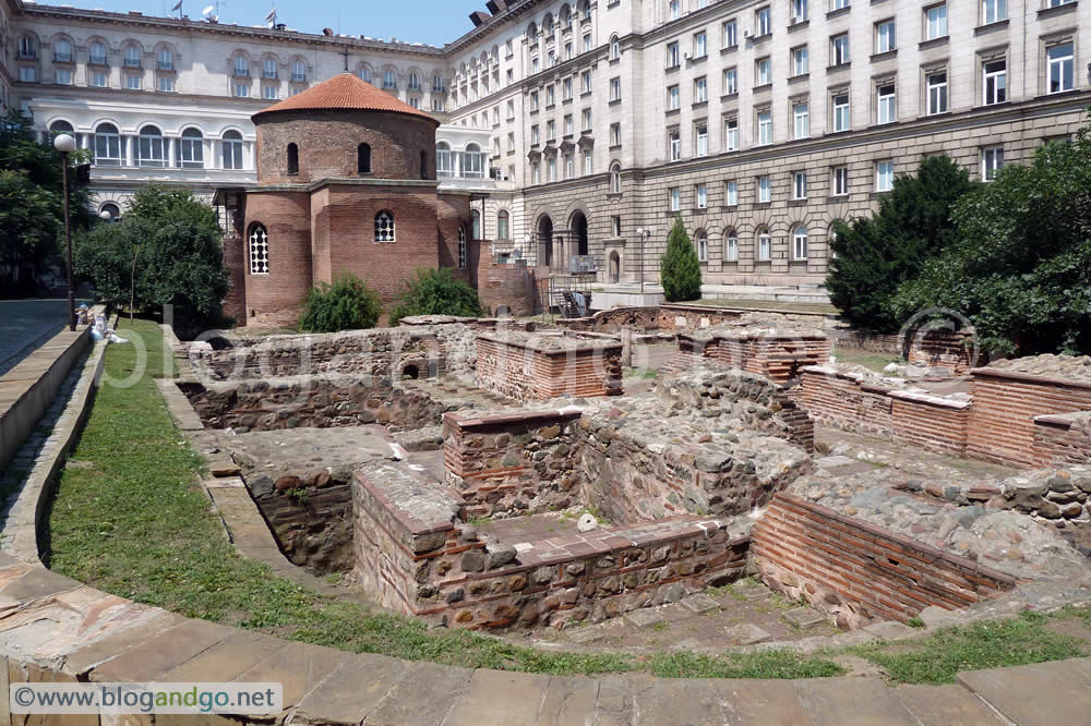 Sofia - Serdica foundations besides the Church of St George